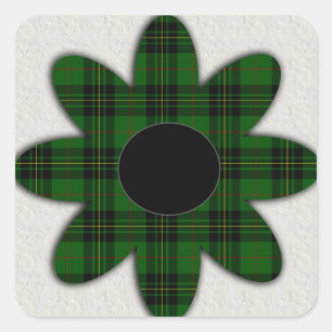 Forbes Tartan Plaid Daisy Square Sticker