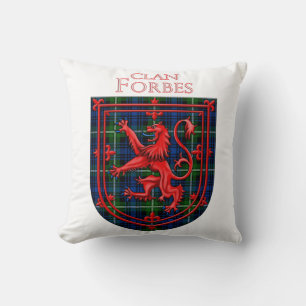 Forbes Tartan Scottish Plaid Lion Rampant Cushion