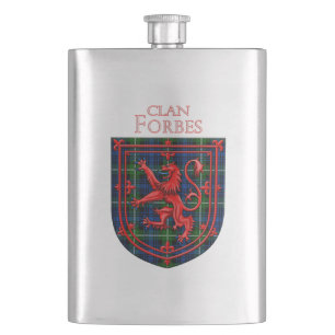 Forbes Tartan Scottish Plaid Lion Rampant Hip Flask