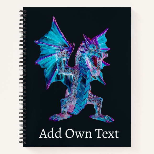 Forbidden Blue Fire Dragon Dark Alchemy Fantasy Notebook (Front)