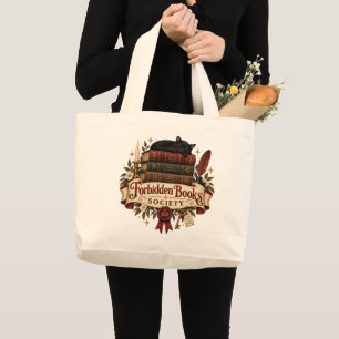 Forbidden Books Society Banned Books Large Tote Bag