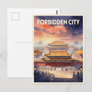 Forbidden City China Vintage Travel Postcard