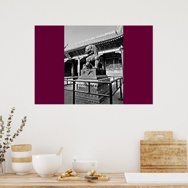 Forbidden City Dragon Statue Poster (Kitchen)