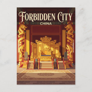 Forbidden City Hall of Supreme Harmony Throne Room Postcard