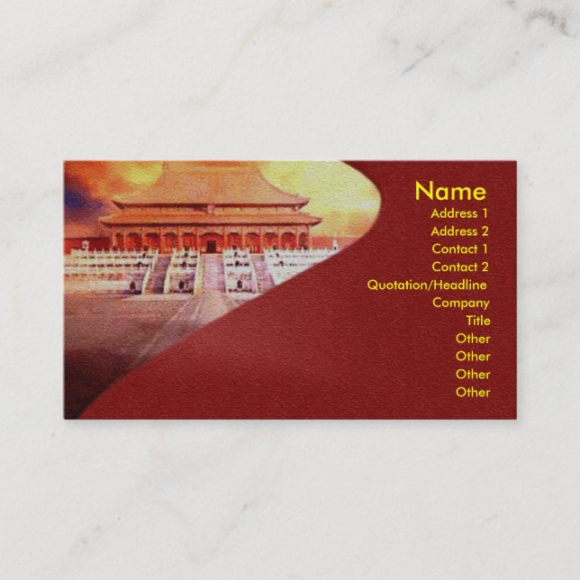 Forbidden City Profile Card (Front)
