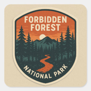 Forbidden Forest National Park Square Sticker