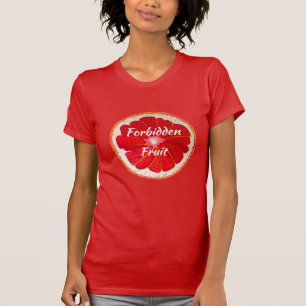 Forbidden Fruit slogan Pop art pink grapefruit T-Shirt
