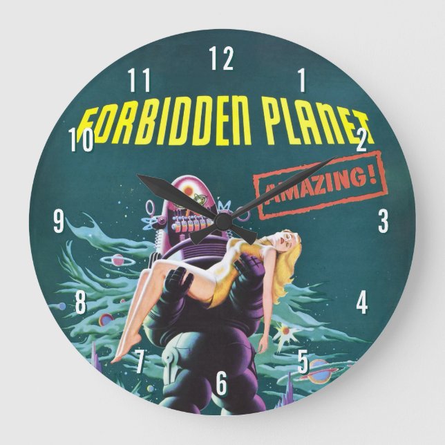 Forbidden Planet Classic Sci-Fi Movie Poster Large Clock (Front)