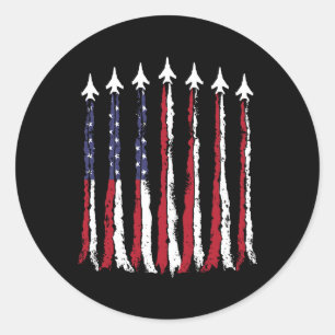 Force American Usa Flag 4th Of July Patriotic Men Classic Round Sticker