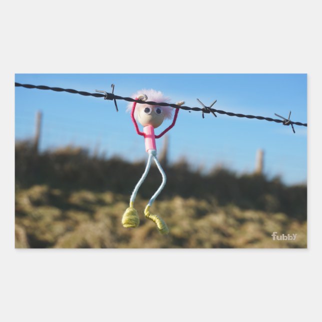 Force Fubby patser to Barbed wire. Rectangular Sticker (Front)