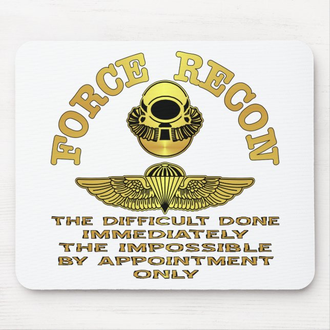 Force Recon Difficult Done Immediately Mouse Mat (Front)