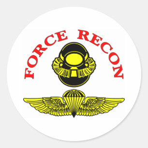 Force Recon Diver Jump Classic Round Sticker
