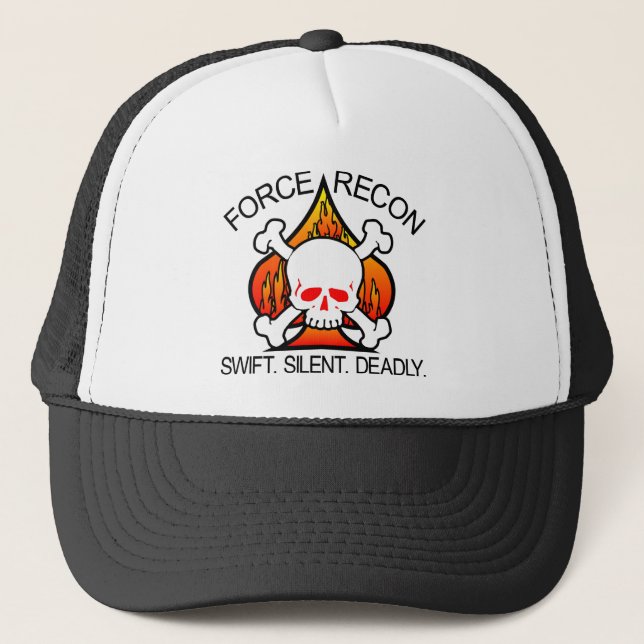 Force Recon Skull Trucker Hat (Front)