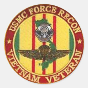 FORCE RECON VIETNAM VETERAN CLASSIC ROUND STICKER