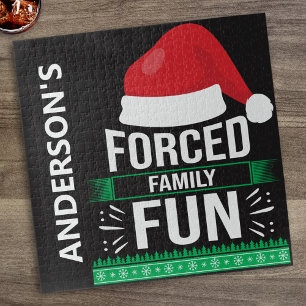 Forced Family Fun Christmas Humour Jigsaw Puzzle