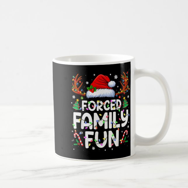 Forced Family Fun Christmas Pajamas Funny Family X Coffee Mug (Right)