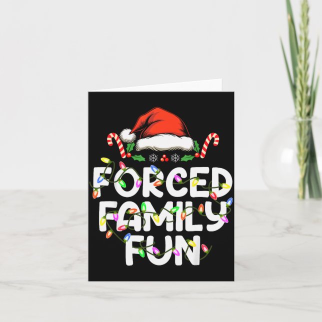 Forced Family Fun Christmas Pyjamas Funny  Card (Front)