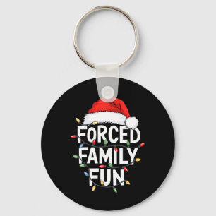 Forced Family Fun Men Women Kids Christmas Pyjamas Key Ring