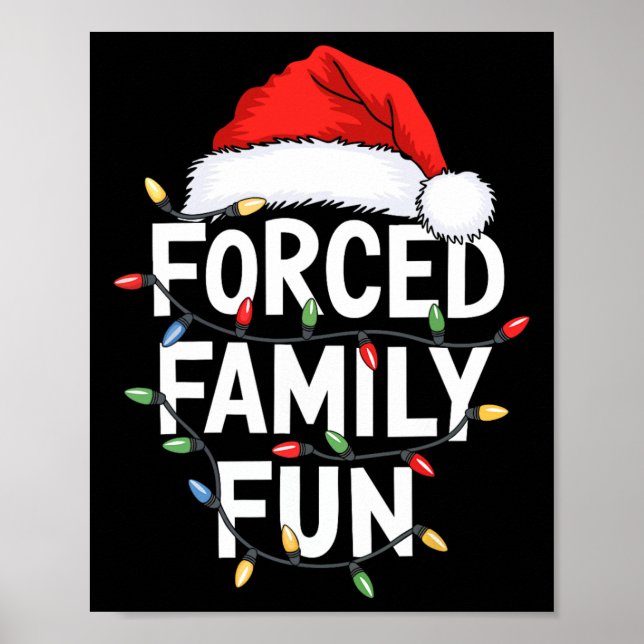 Forced Family Fun Men Women Kids Christmas Pyjamas Poster (Front)