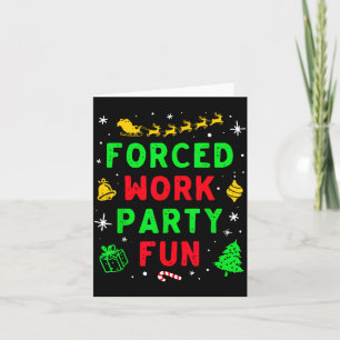 Forced Work Party Fun Vintage Office Merry Christm Card