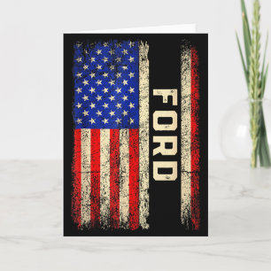 Ford Last Name Shirt Ford Name American Flag  Card
