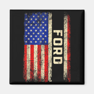 Ford Last Name Shirt Ford Name American Flag  Magnet