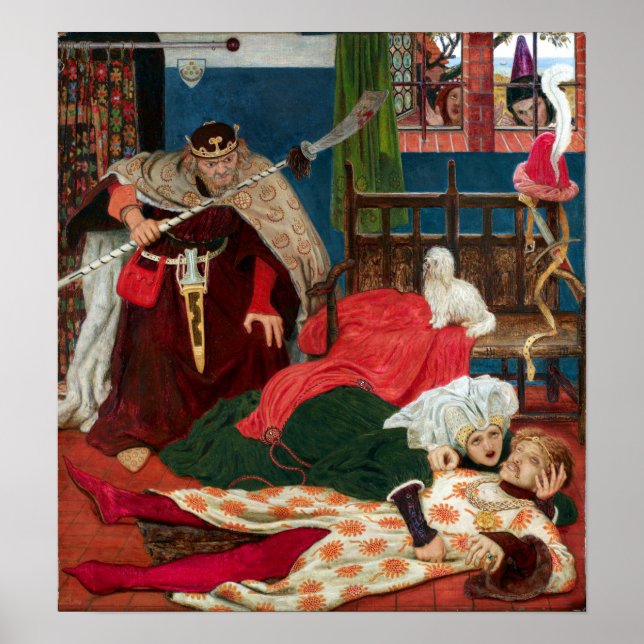 Ford Madox Brown Death of Sir Tristram Poster (Front)