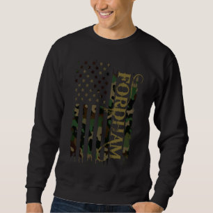 Fordham United States Distressed Camo w US Flag Sweatshirt