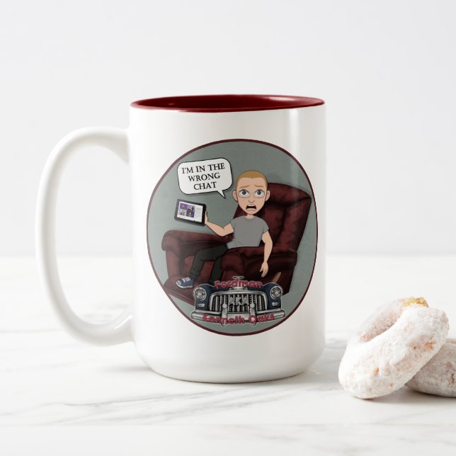 Fordman Kenneth Oaks "I'm in the wrong chat!" Mug (With Donut)