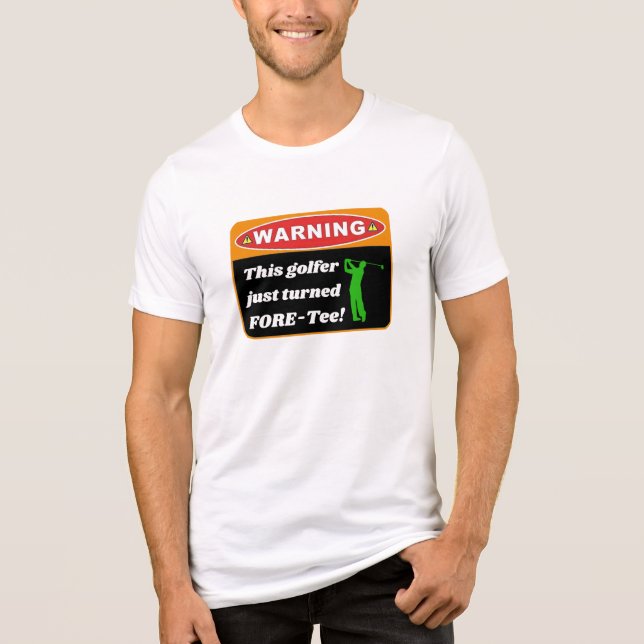 "Fore! 40th" Golf Birthday Shirt - Funny Golfer (Front)