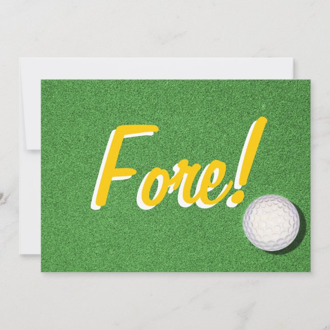 Fore - 60th Golf Birthday Party Invitation (Front)