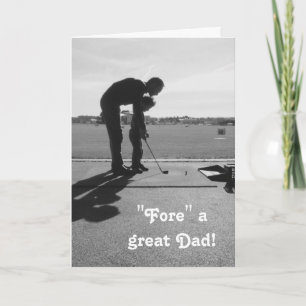 "Fore a Great Dad" Golf Father's Day Photo Card
