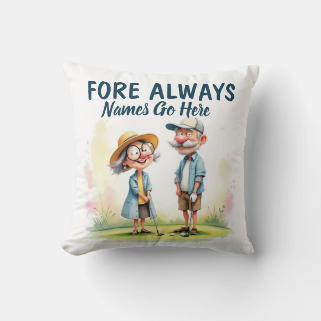 Fore Always Golf Couple Cushion (Front)
