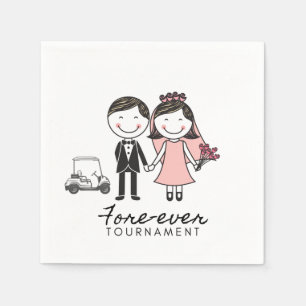 FORE EVER golf wedding tournament for golfer  Groc Napkin