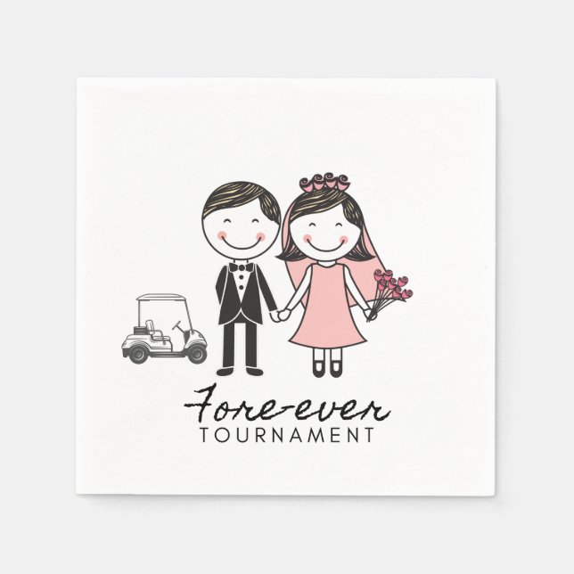 FORE EVER golf wedding tournament for golfer  Groc Napkin (Front)