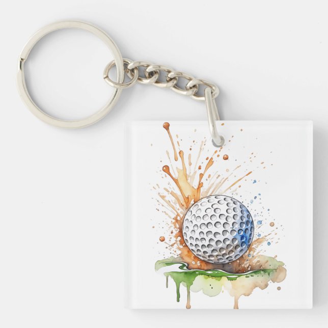 Fore-ever on the Green Golf Ball  Key Ring (Front)