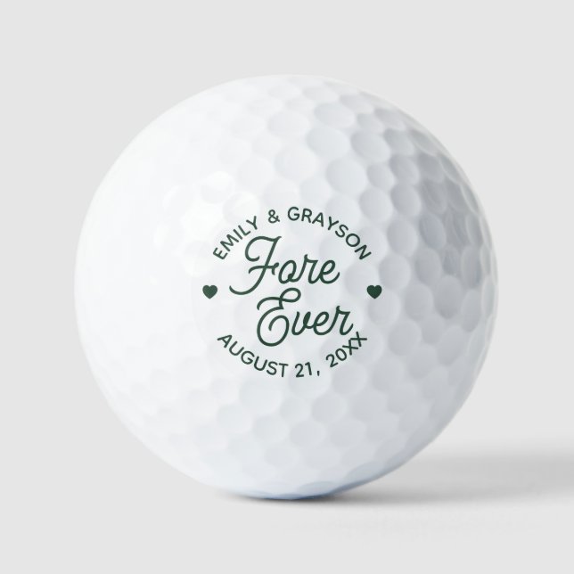 Fore Ever Personalised Wedding Golf Balls (Front)
