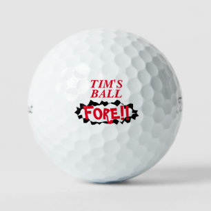 Fore! Funny personalised Titleist golf balls gift