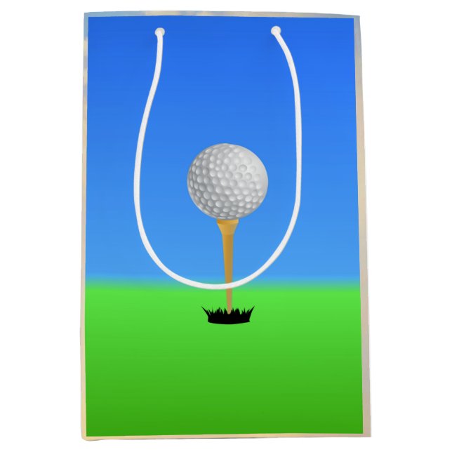 Fore! Golf Ball on Tee Medium Gift Bag (Front)