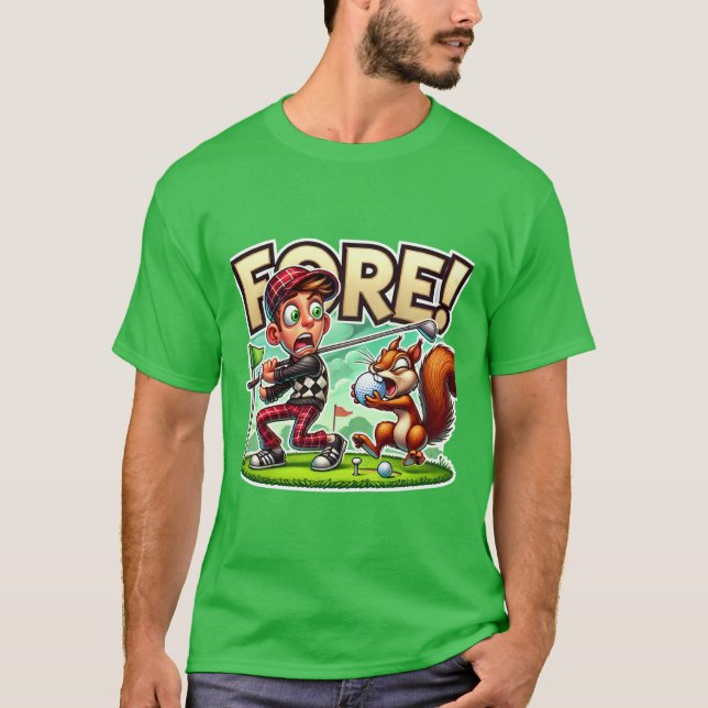 Fore! Hilarious Golf Design for Men T-Shirt (Front)