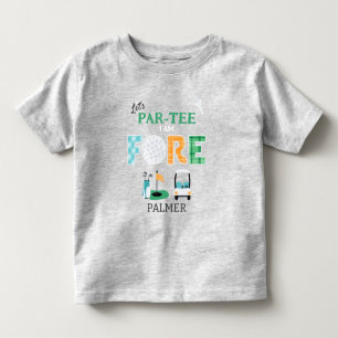 Fore, Let's Par-tee Golf 4th Birthday Golfing Toddler T-Shirt