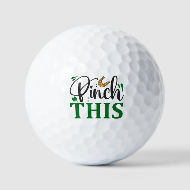 Fore-lucky Strikes Swing ‘Pinch This’ Irish charm Golf Balls (Front)