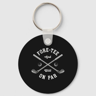 Fore Tee Golf Birthday 40th Birthday Womens Mens 4 Key Ring