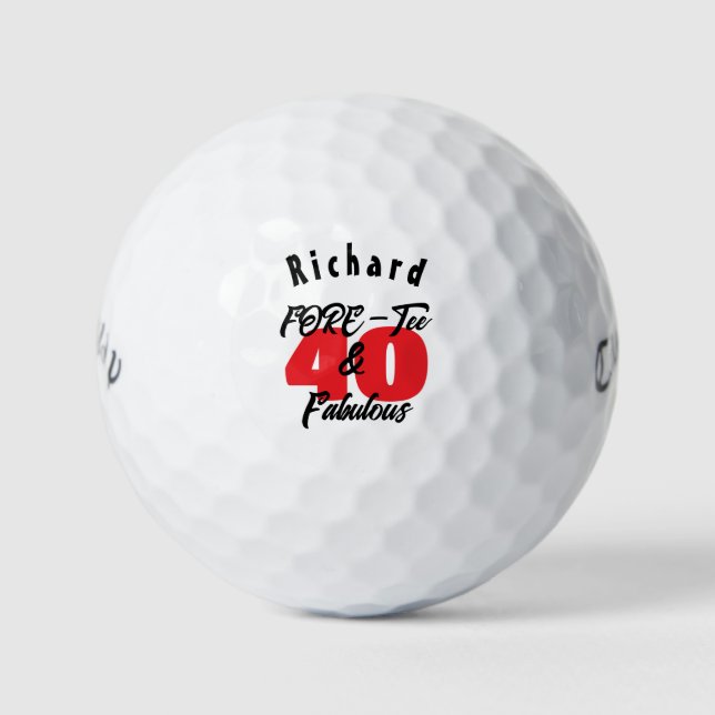 FORE! Tee-rific Birthday Golf Balls - Custom (Front)