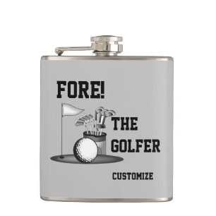 Fore The Golfer Vinyl Wrapped Flask