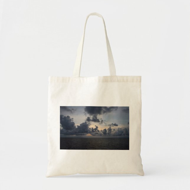 Foreboding Sunset,Puffy Clouds, North Sea. Tote Bag (Front)