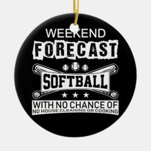 Forecast Softball With No Chance No House Cleaning Ceramic Tree Decoration