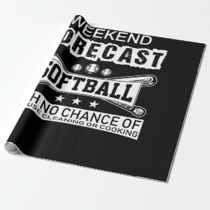 Forecast Softball With No Chance No House Cleaning Wrapping Paper