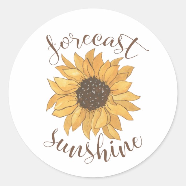 Forecast: Sunshine Classic Round Sticker (Front)