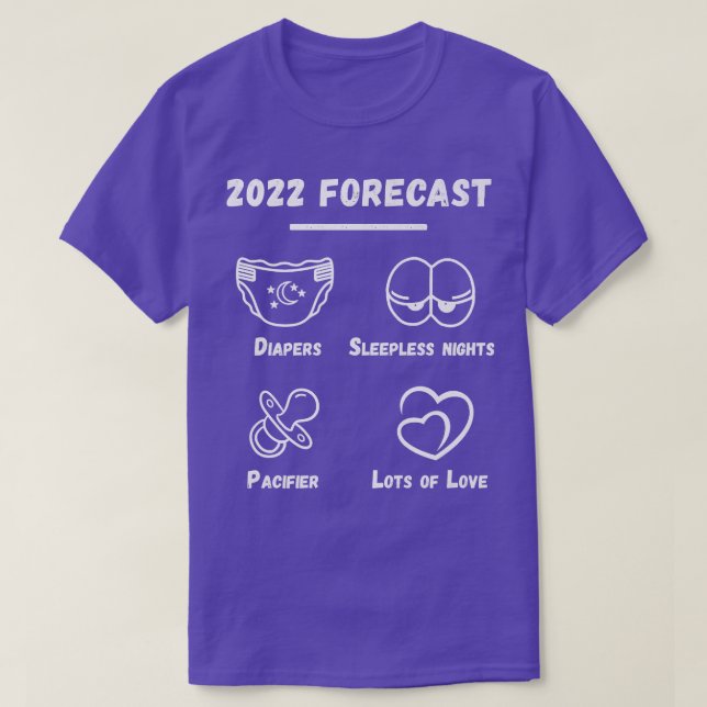 Forecasts 2022 Future Mom and Dad pregnancy announ T-Shirt (Design Front)